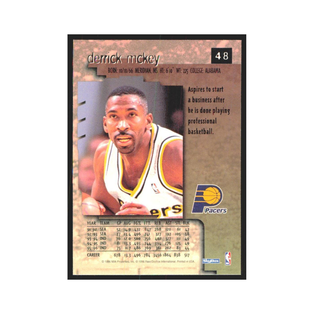 Derrick McKey 1996 SkyBox Premium #48 Indiana Pacers Basketball Card NM