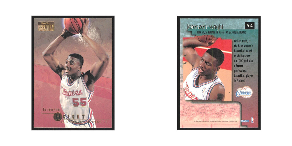 Lorenzen Wright 1996 SkyBox Premium #54 Los Angeles Clippers Basketball Card NM