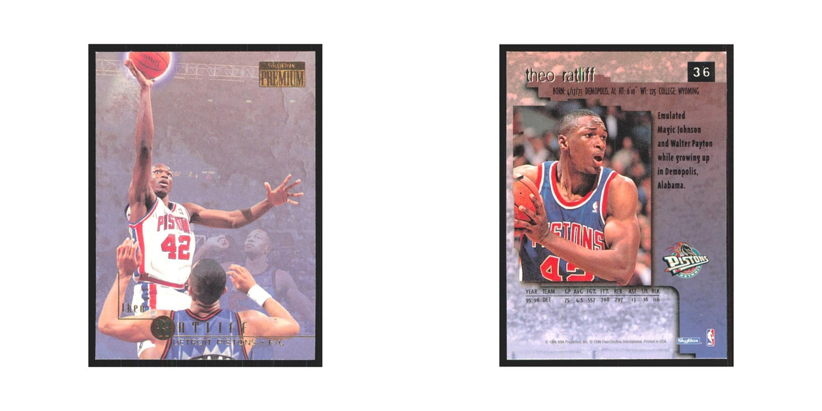 Theo Ratliff 1996 SkyBox Premium #36 Detroit Pistons Basketball Card NM