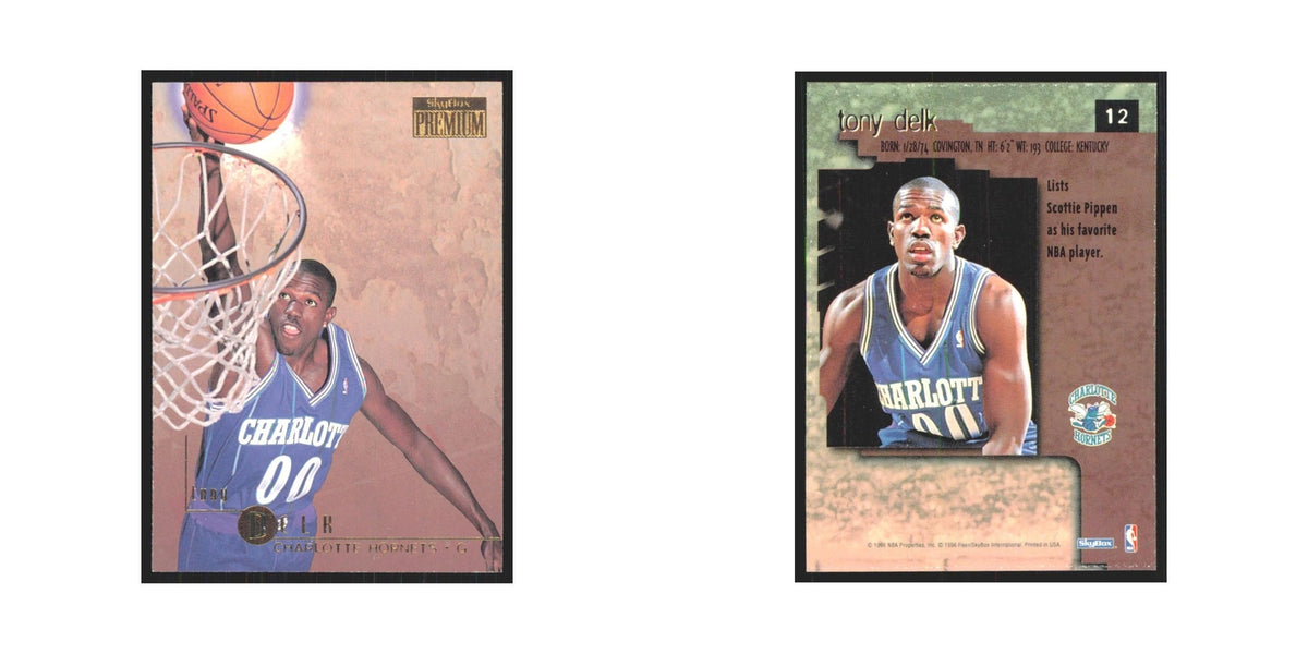 Tony Delk 1996 SkyBox Premium #12 Charlotte Hornets Basketball Card NM