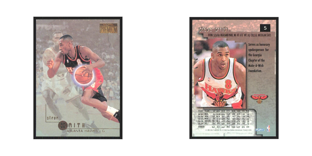 Steve Smith 1996 SkyBox Premium #5 Atlanta Hawks Basketball Card NM