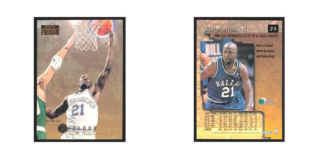 George McCloud 1996 SkyBox Premium #28 Dallas Mavericks Basketball Card NM