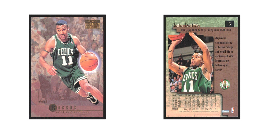 Dana Barros 1996 SkyBox Premium #6 Boston Celtics Basketball Card NM