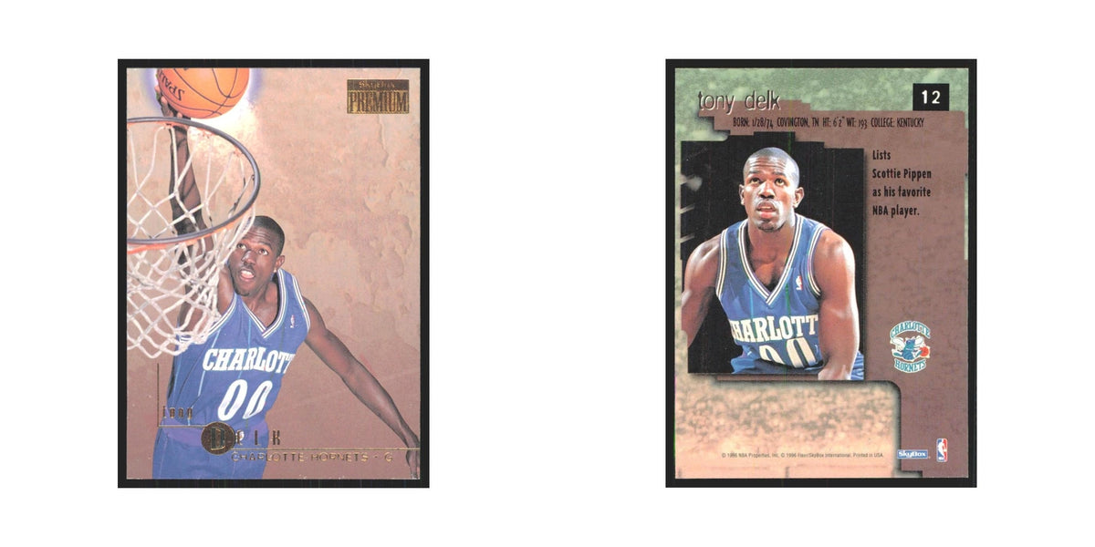 Tony Delk 1996 SkyBox Premium #12 Charlotte Hornets Basketball Card NM