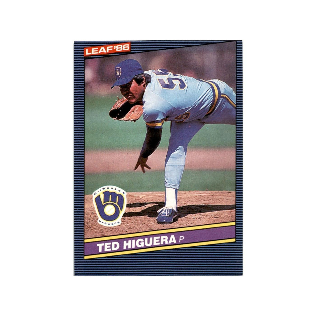 Ted Higuera Rookie 1986 Leaf #157 Milwaukee Brewers Baseball Card NM