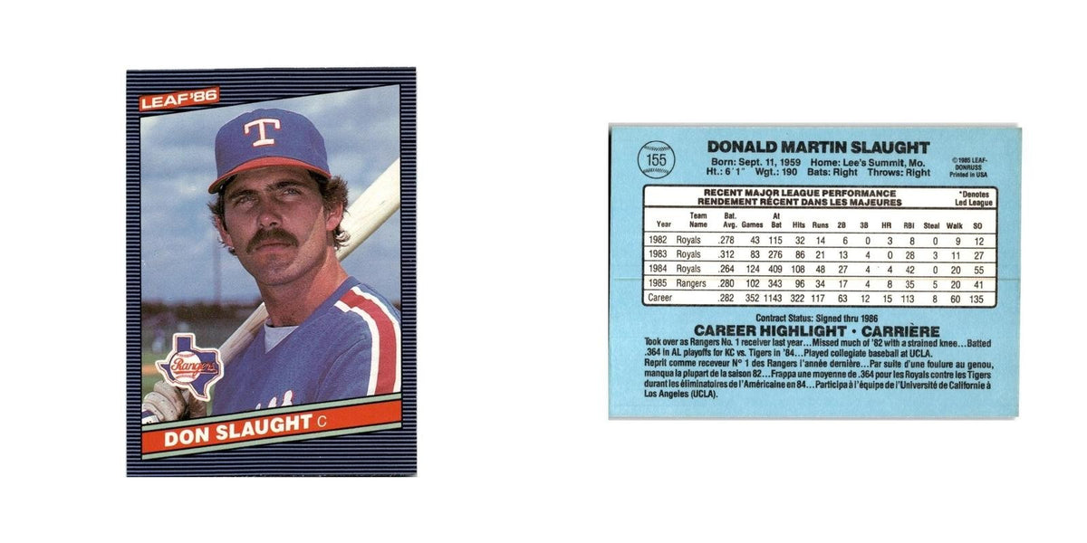 Don Slaught 1986 Leaf #155 Texas Rangers Baseball Card NM