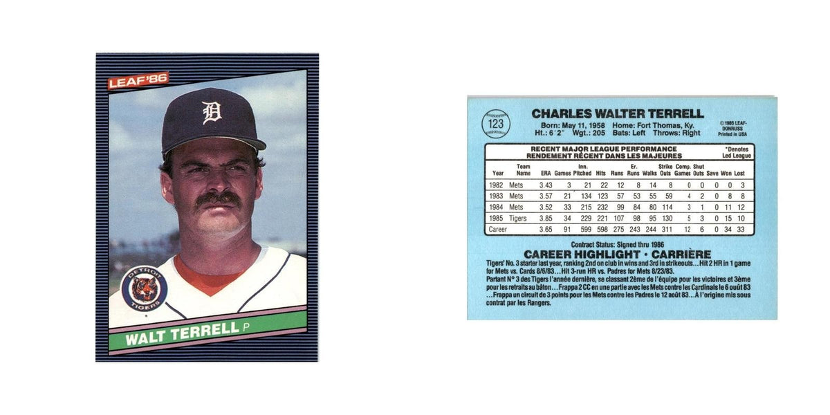Walt Terrell 1986 Leaf #123 Detroit Tigers Baseball Card NM