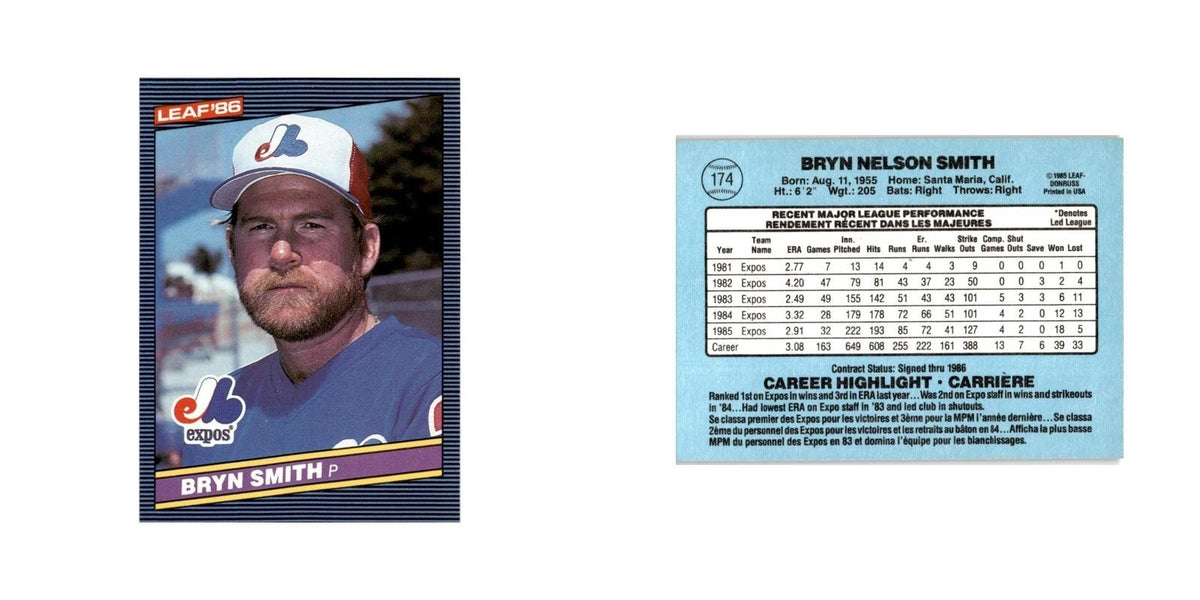 Bryn Smith 1986 Leaf #174 Montreal Expos Baseball Card NM