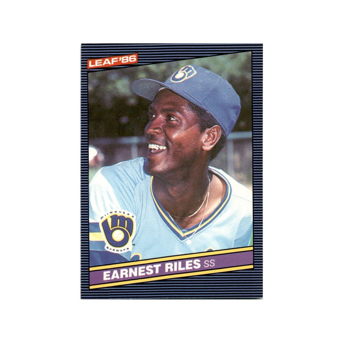Ernest Riles Rookie 1986 Leaf #161 Milwaukee Brewers Baseball Card NM