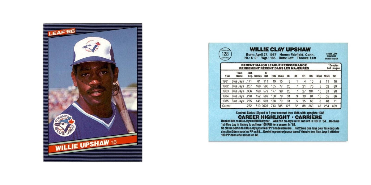 Willie Upshaw 1986 Leaf #128 Toronto Blue Jays Baseball Card NM