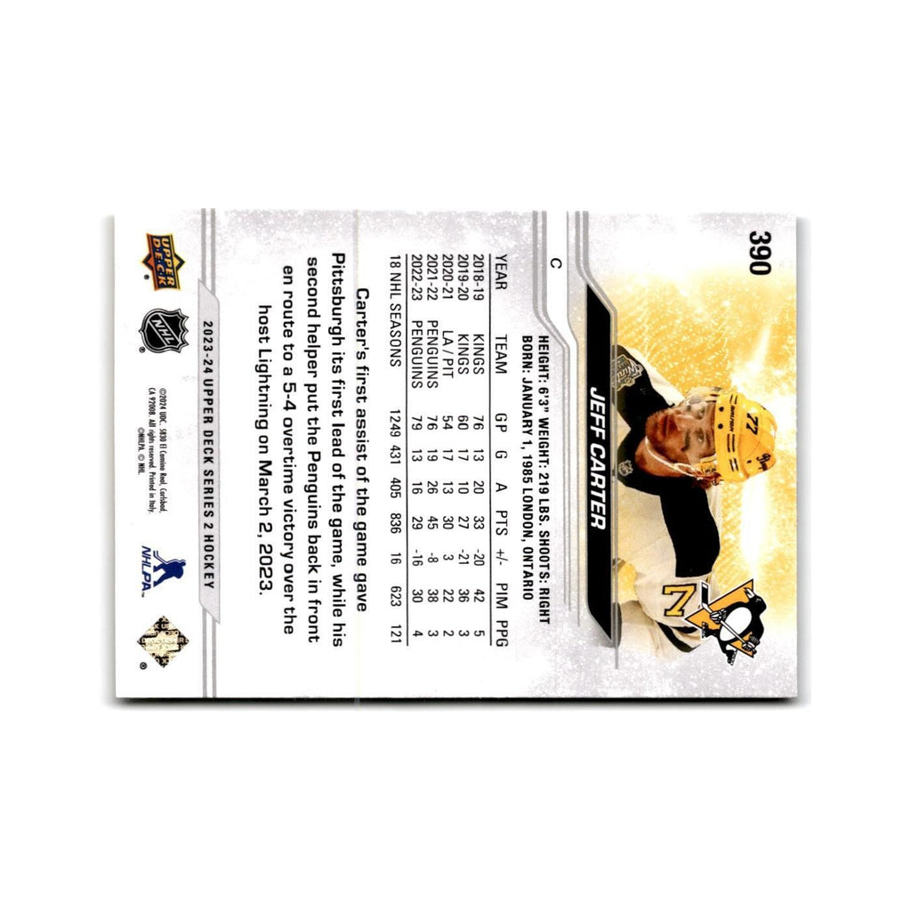 2023 Upper Deck Jeff Carter Pittsburgh Penguins #390