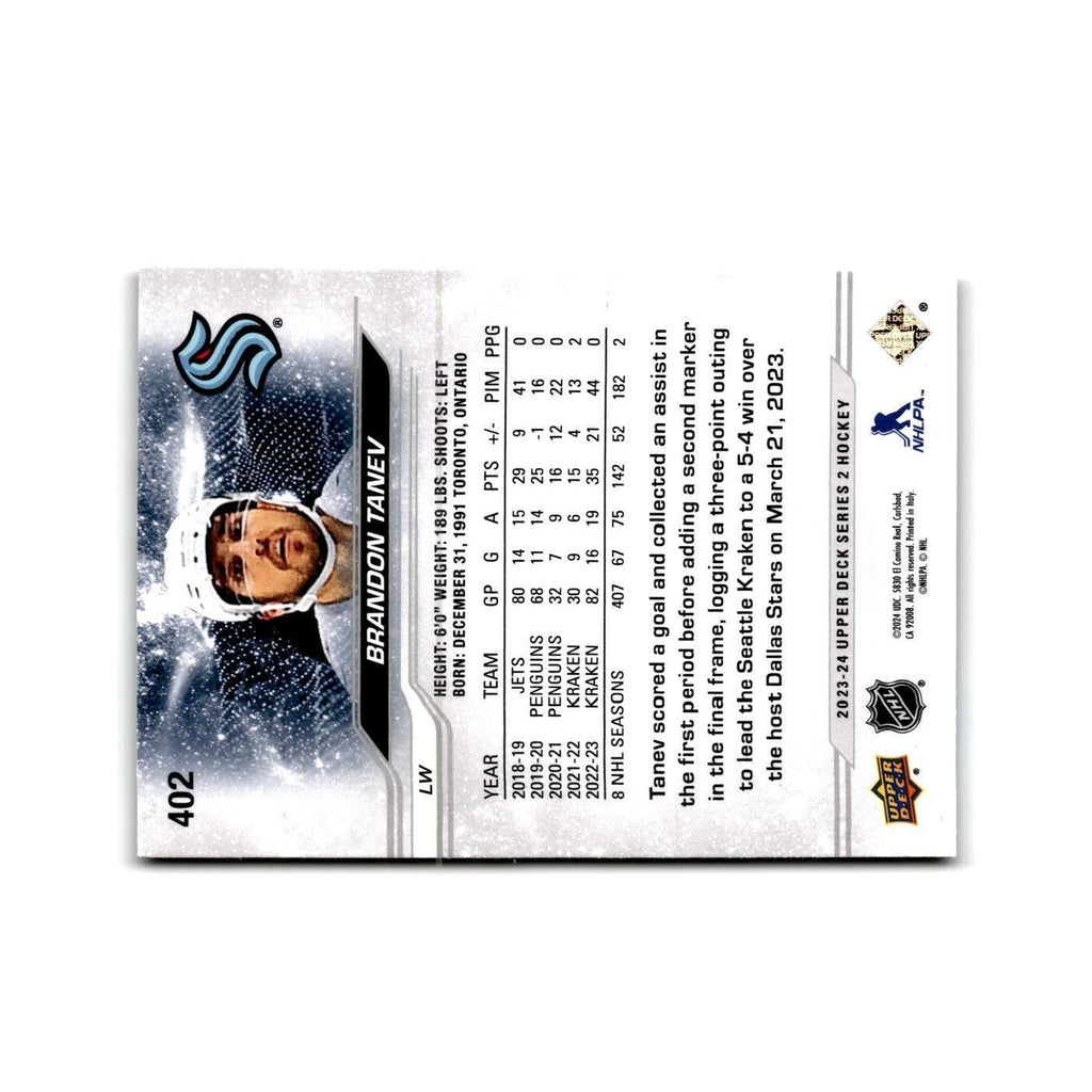 2023 Upper Deck Brandon Tanev Seattle Kraken #402