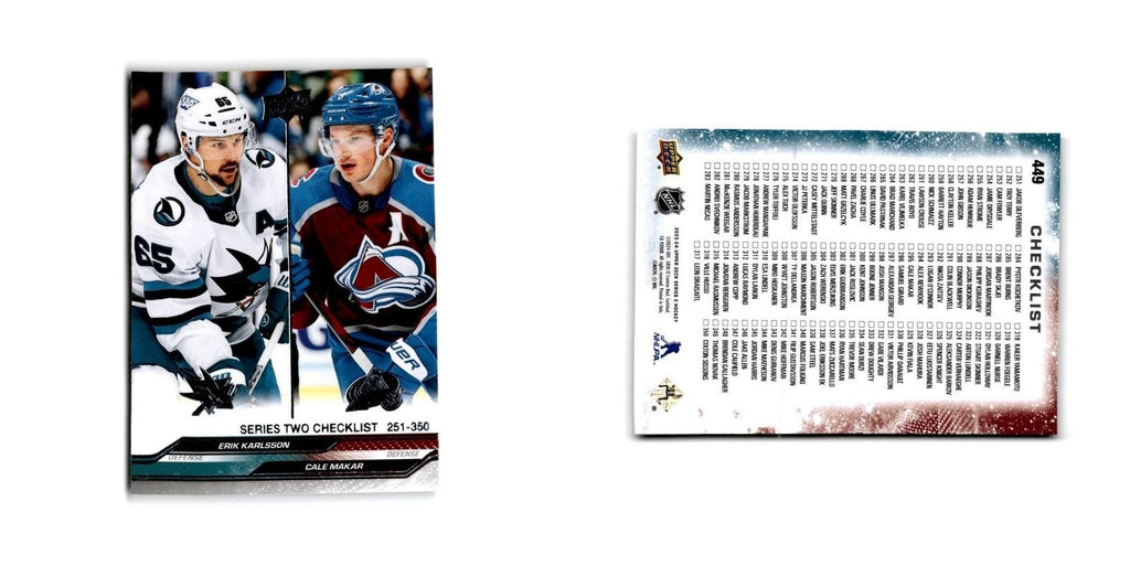 2023 Upper Deck Erik Karlsson / Cale Makar San Jose Sharks / Colorado Avalanche