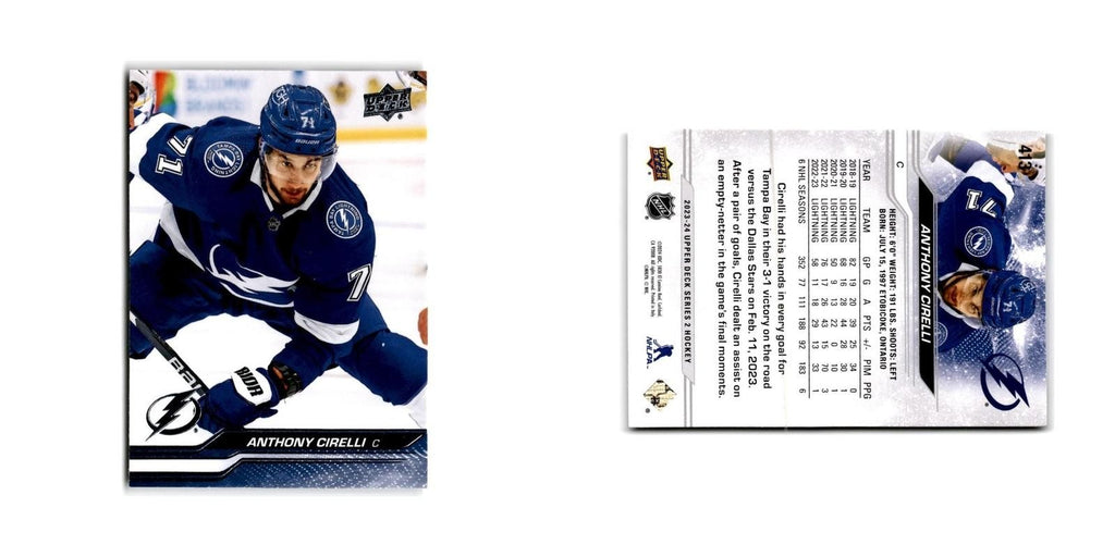 2023 Upper Deck Anthony Cirelli Tampa Bay Lightning #413