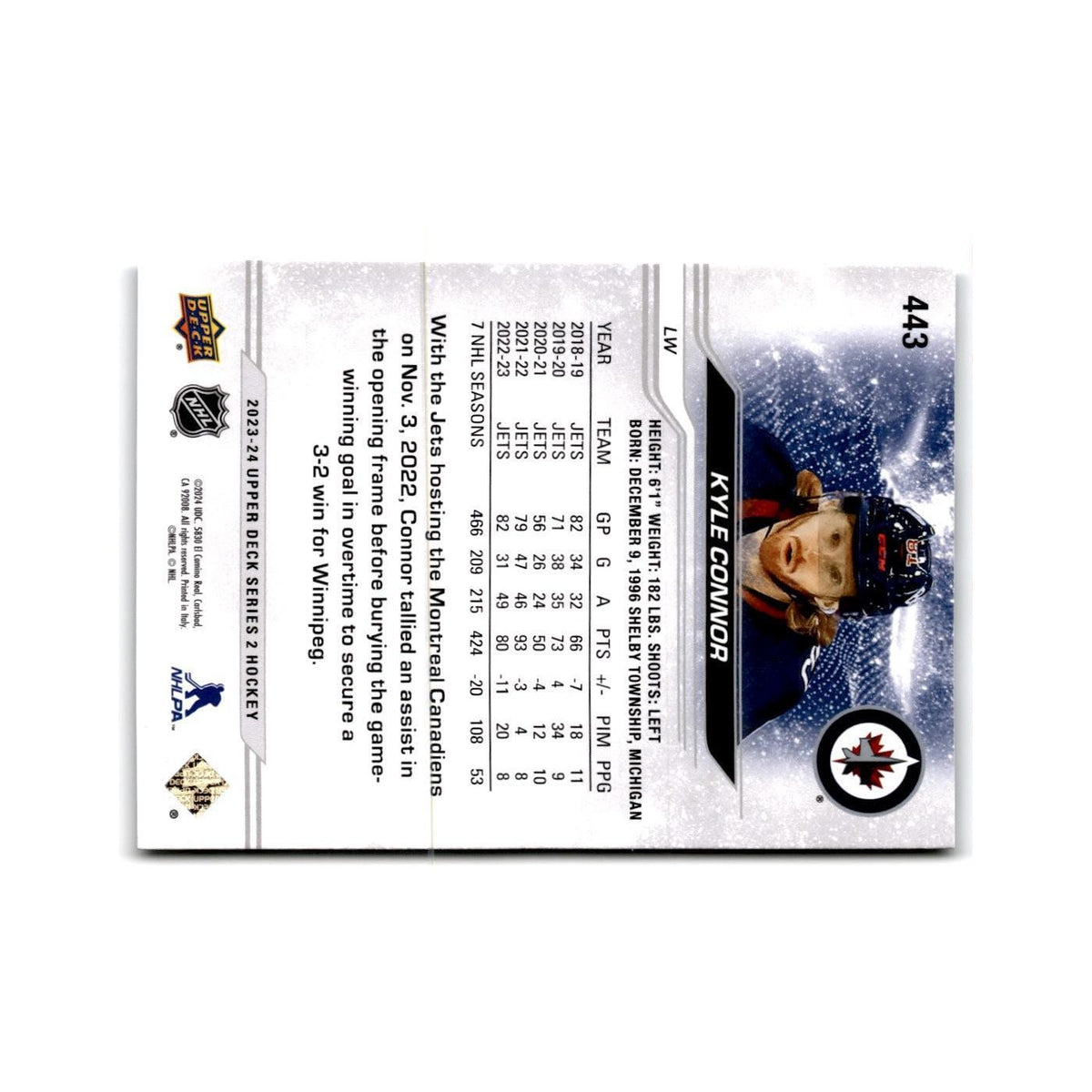 2023 Upper Deck Kyle Connor Winnipeg Jets #443