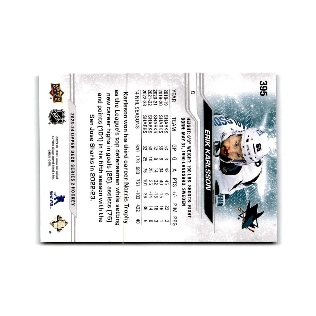 2023 Upper Deck Erik Karlsson San Jose Sharks #395