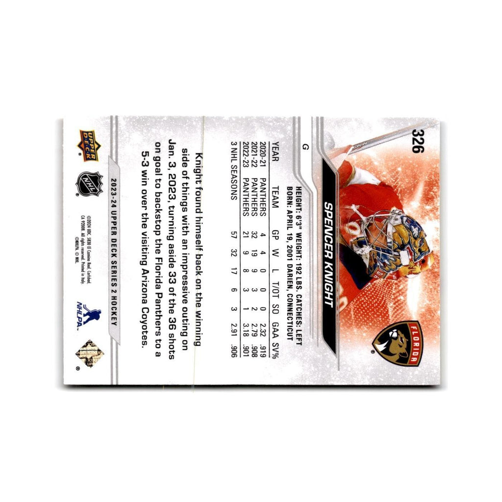 2023 Upper Deck Spencer Knight Florida Panthers #326