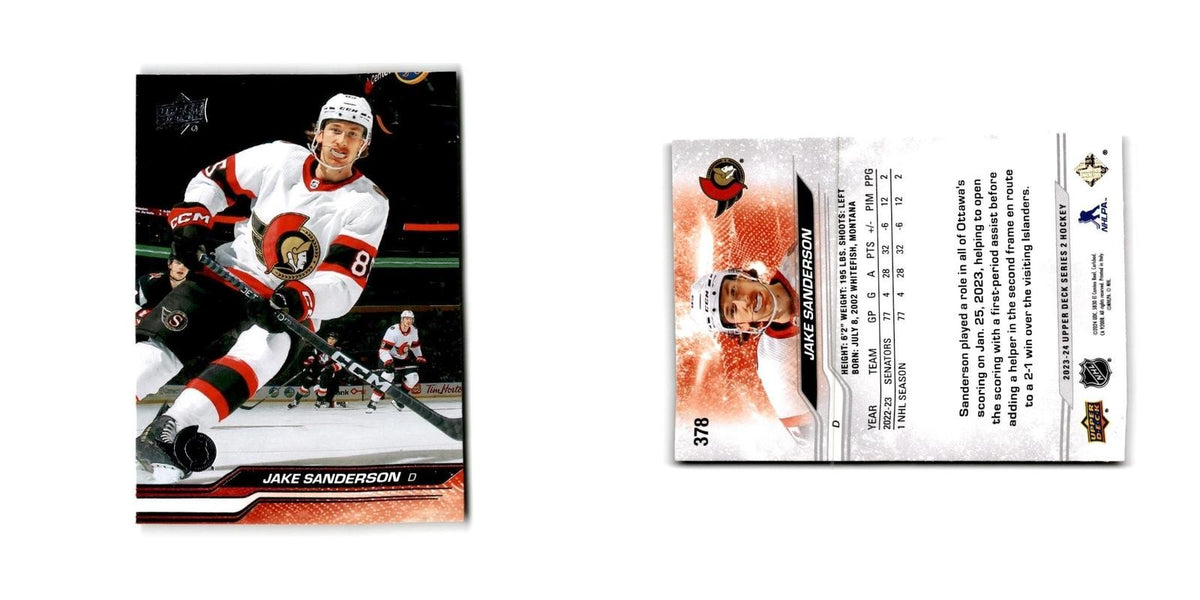 2023 Upper Deck Jake Sanderson Ottawa Senators #378