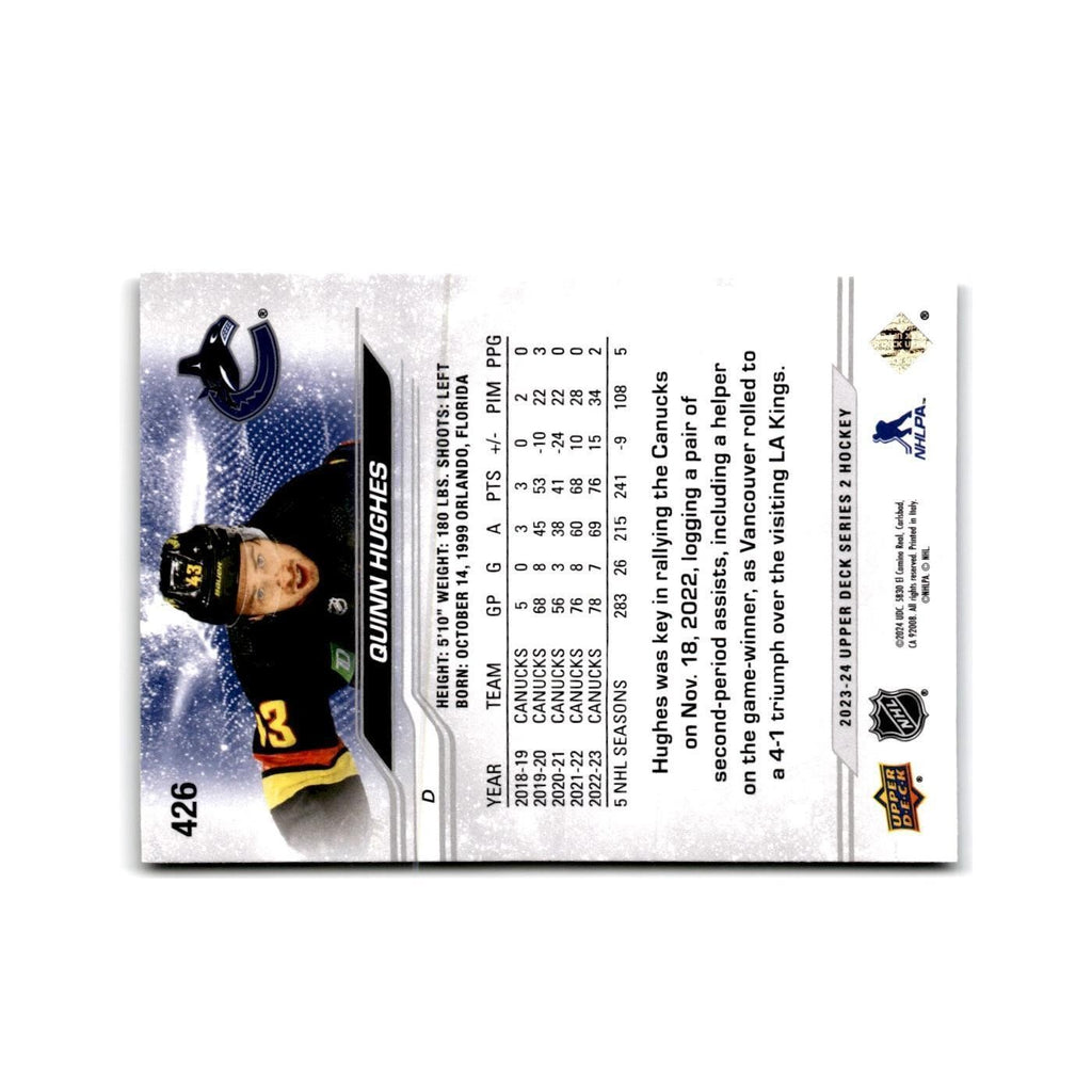 2023 Upper Deck Quinn Hughes Vancouver Canucks #426