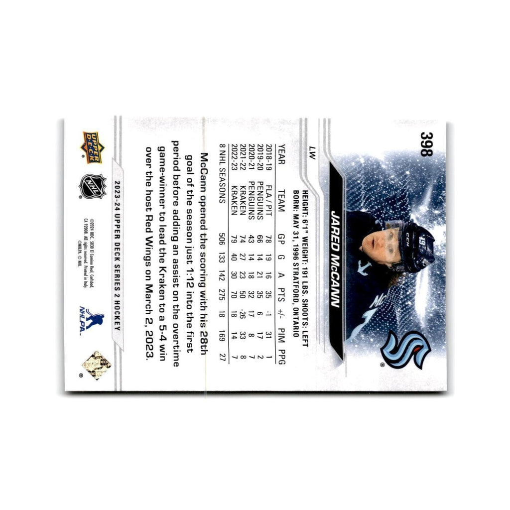 2023 Upper Deck Jared McCann Seattle Kraken #398