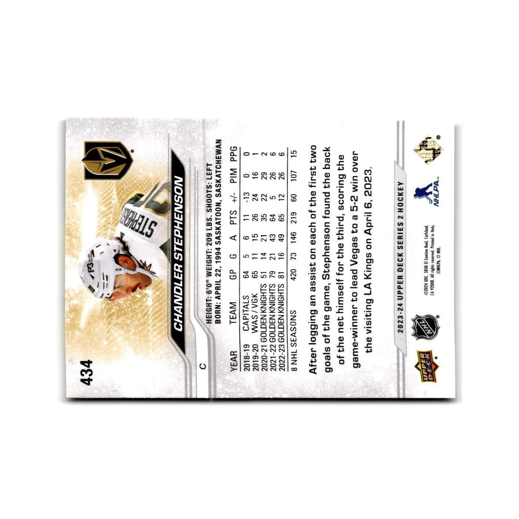 2023 Upper Deck Chandler Stephenson Vegas Golden Knights #434