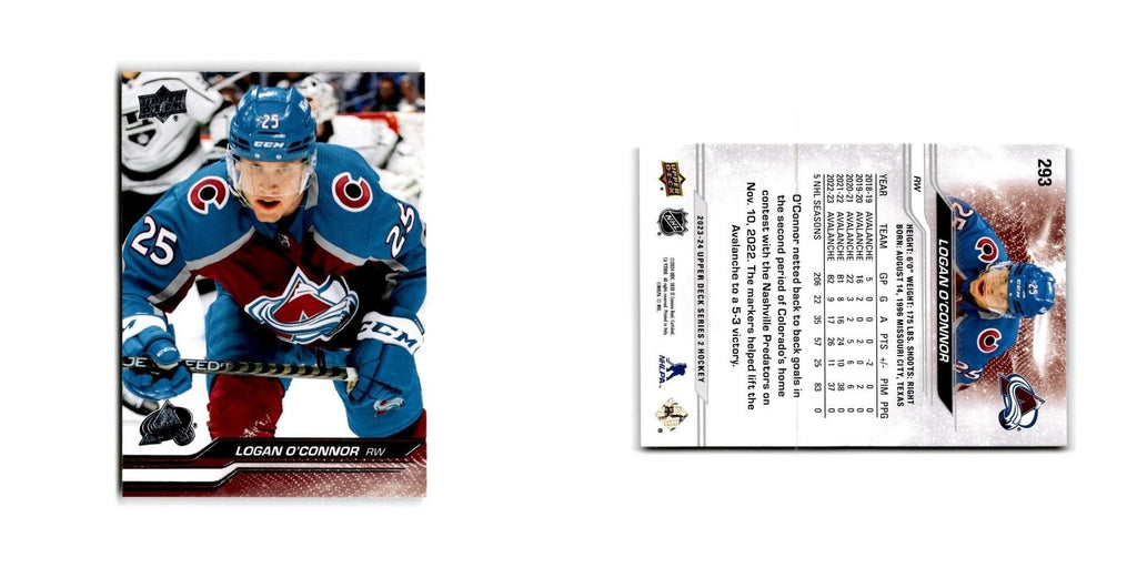 2023 Upper Deck Logan O'Connor Colorado Avalanche #293