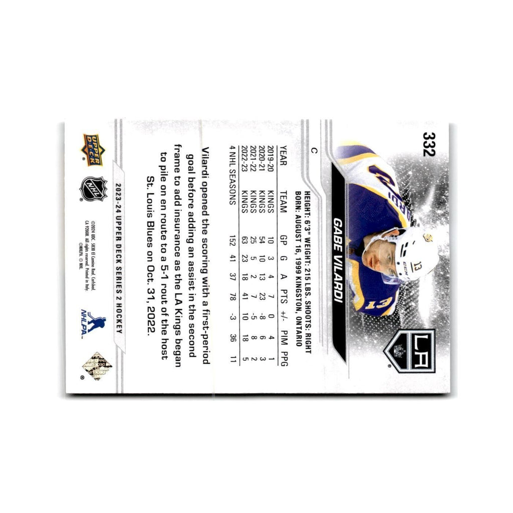 2023 Upper Deck Gabe Vilardi Los Angeles Kings #332