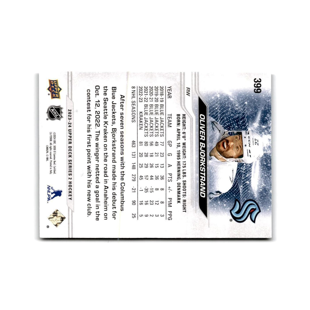 2023 Upper Deck Oliver Bjorkstrand Seattle Kraken #399