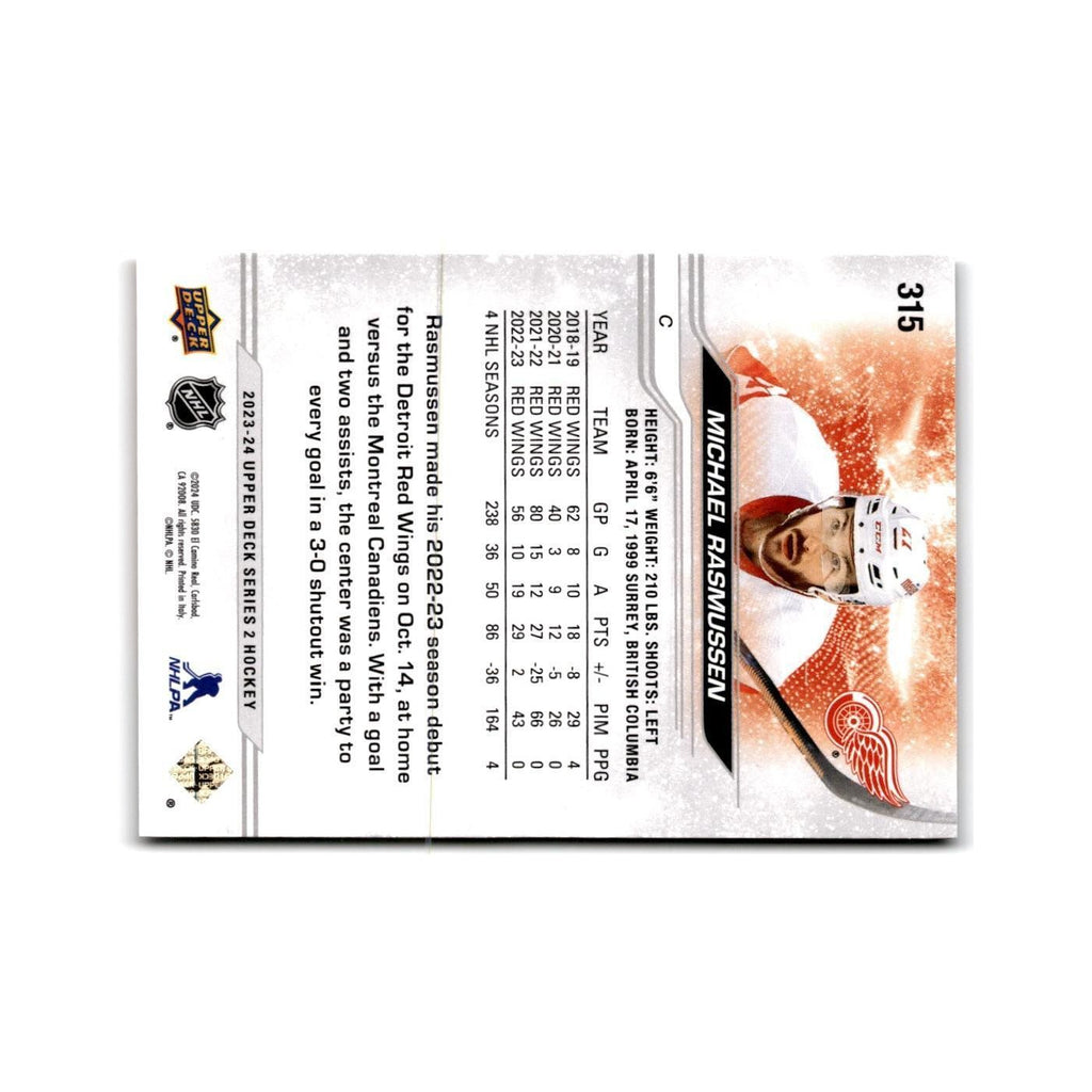 2023 Upper Deck Michael Rasmussen Detroit Red Wings #315