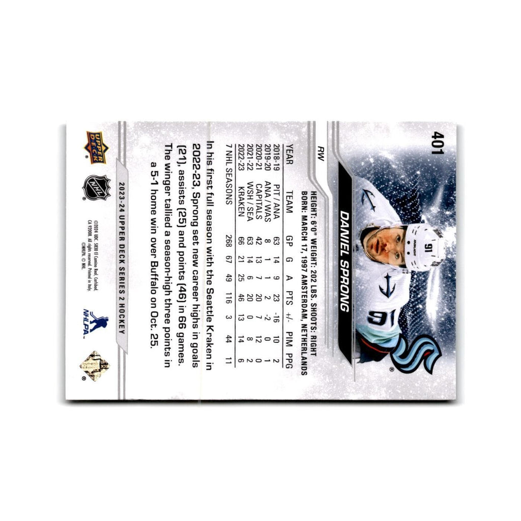 2023 Upper Deck Daniel Sprong Seattle Kraken #401