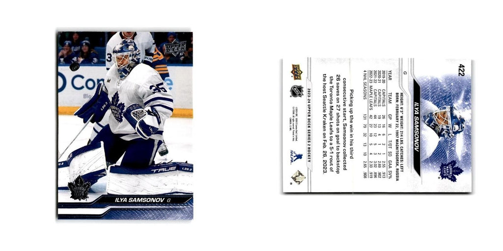 2023 Upper Deck Ilya Samsonov Toronto Maple Leafs #422
