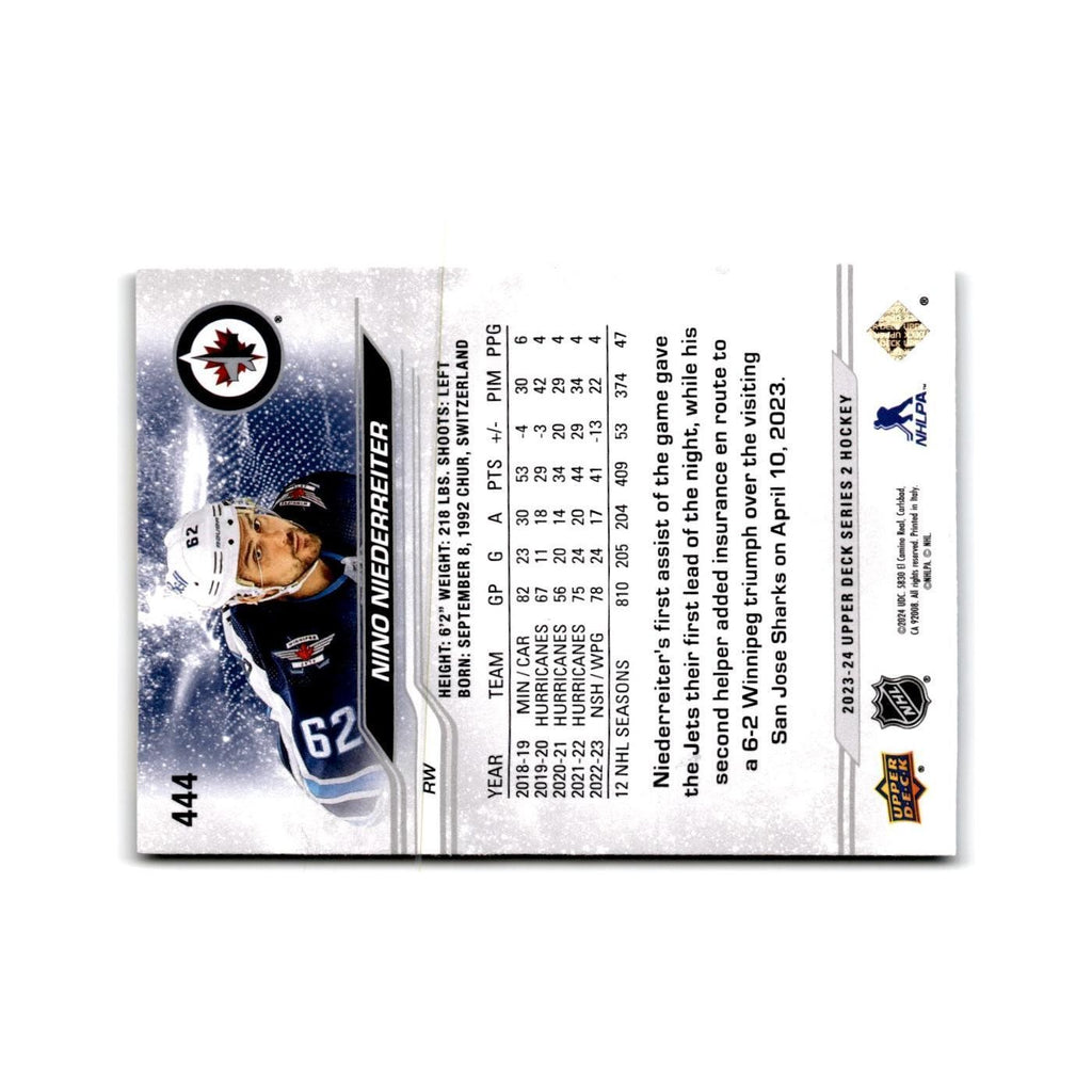 2023 Upper Deck Nino Niederreiter Winnipeg Jets #444