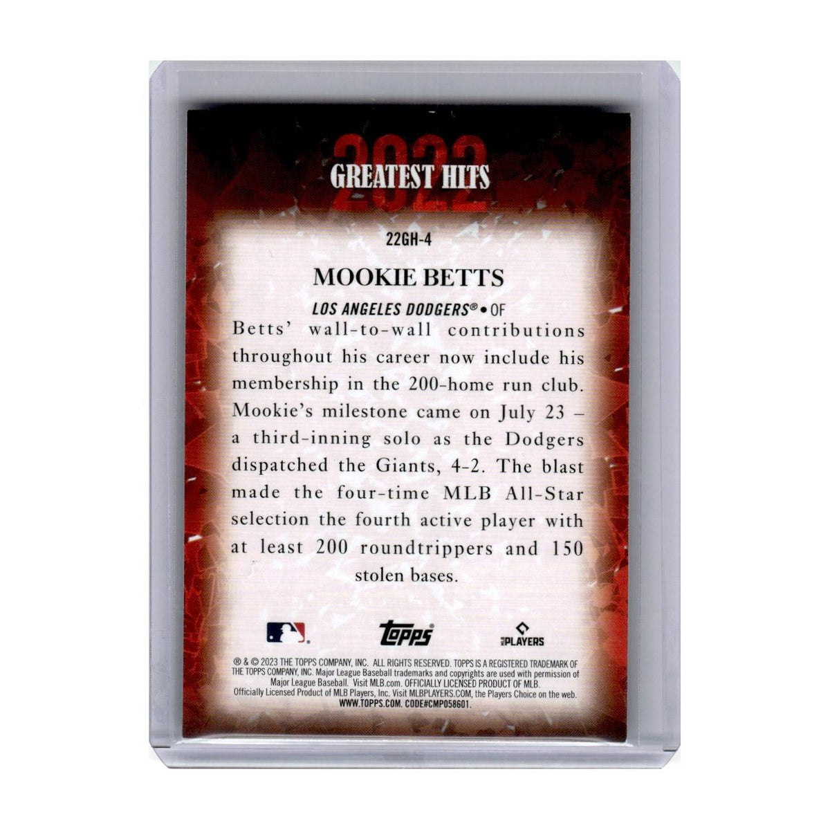 2023 Topps Mookie Betts #22GH-4