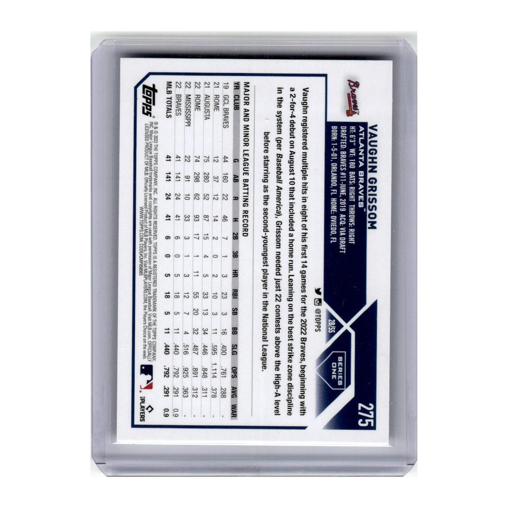 2023 Topps Vaughn Grissom RC Braves #275