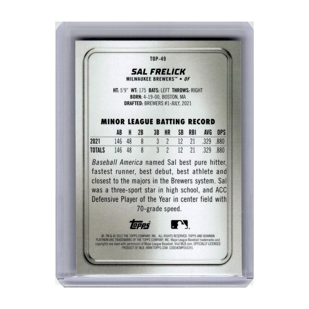 2022 Bowman Platinum Sal Frelick Brewers #TOP-49