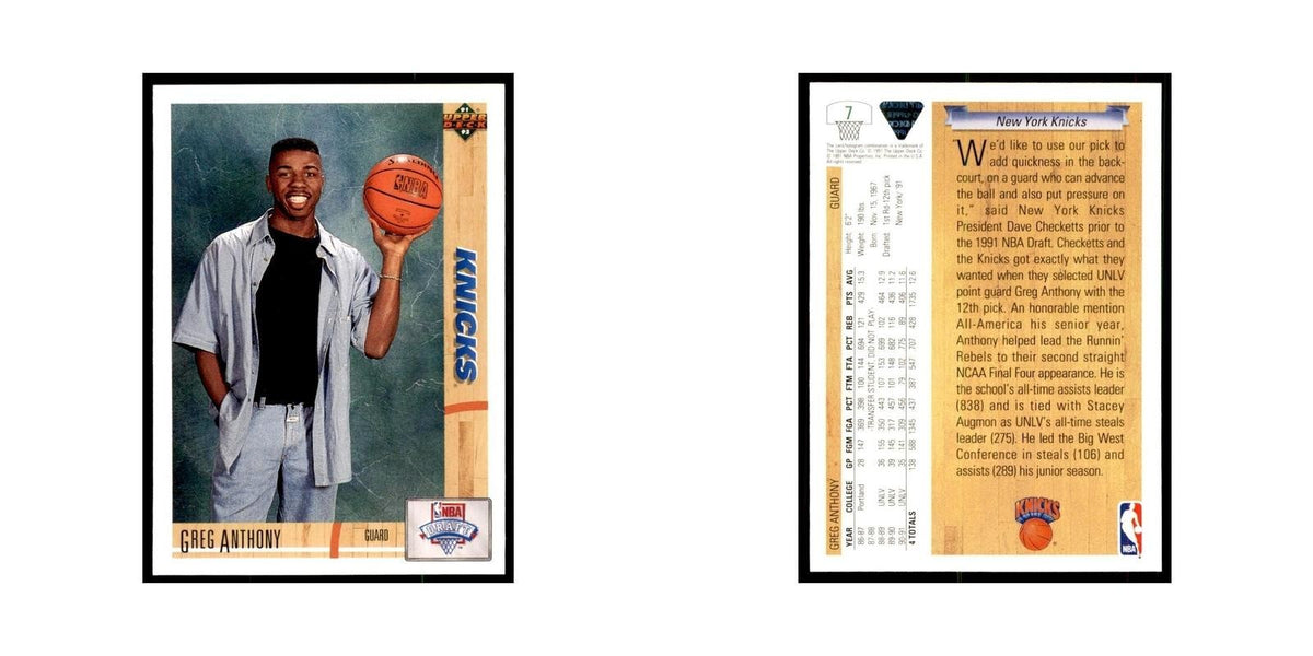 1991 Upper Deck Greg Anthony Basketball Cards #7