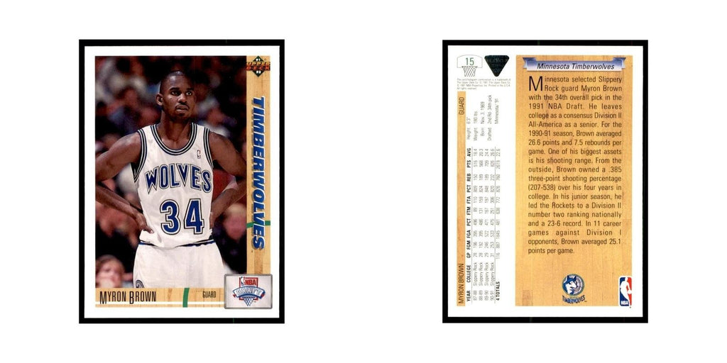 1991 Upper Deck Myron Brown Basketball Cards #15