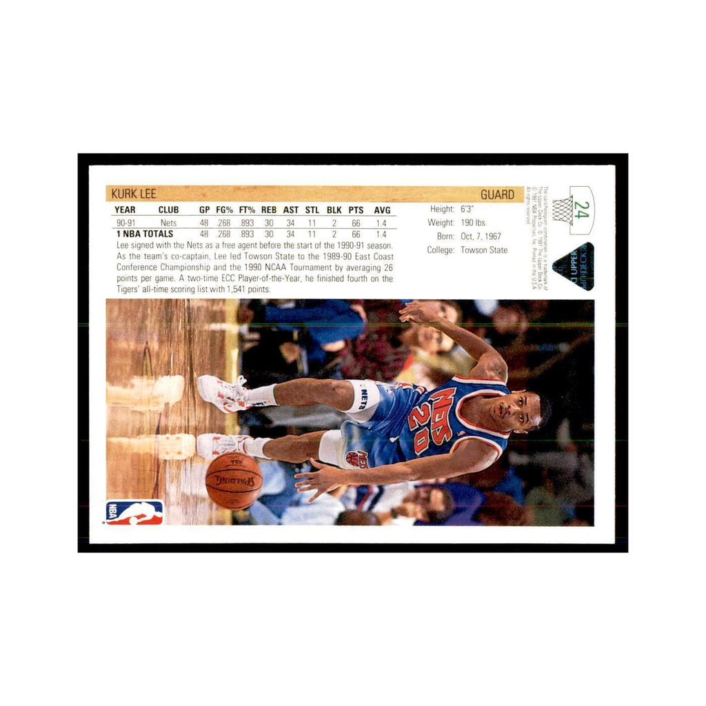 1991 Upper Deck Kurk Lee Basketball Cards #24