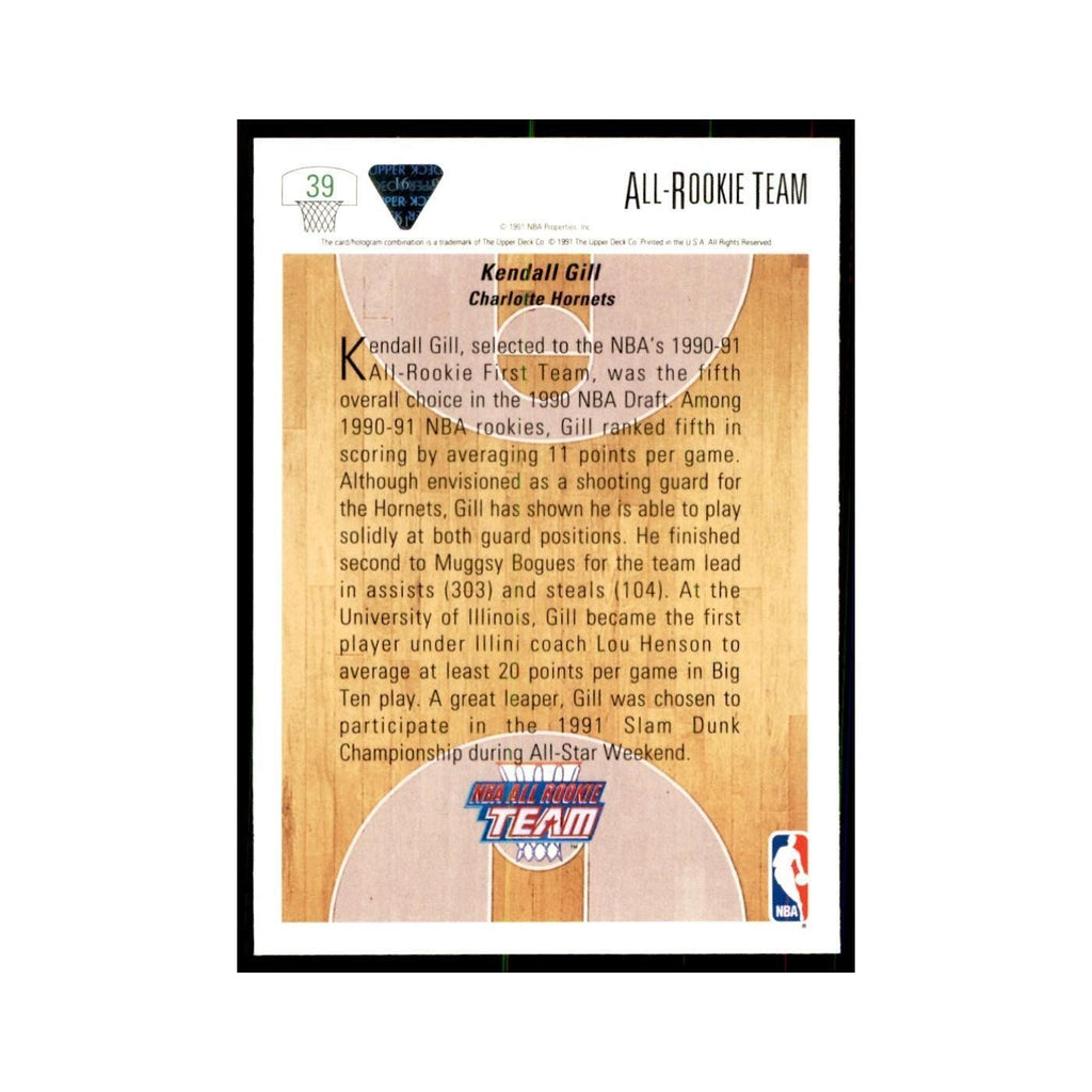 1991 Upper Deck Kendall Gill Basketball Cards #39