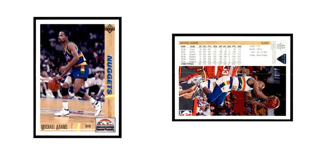 1991 Upper Deck Michael Adams Basketball Cards #43