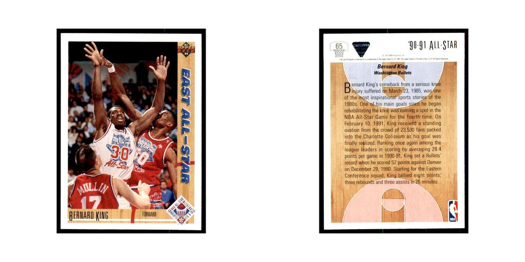 1991 Upper Deck Bernard King Basketball Cards #65