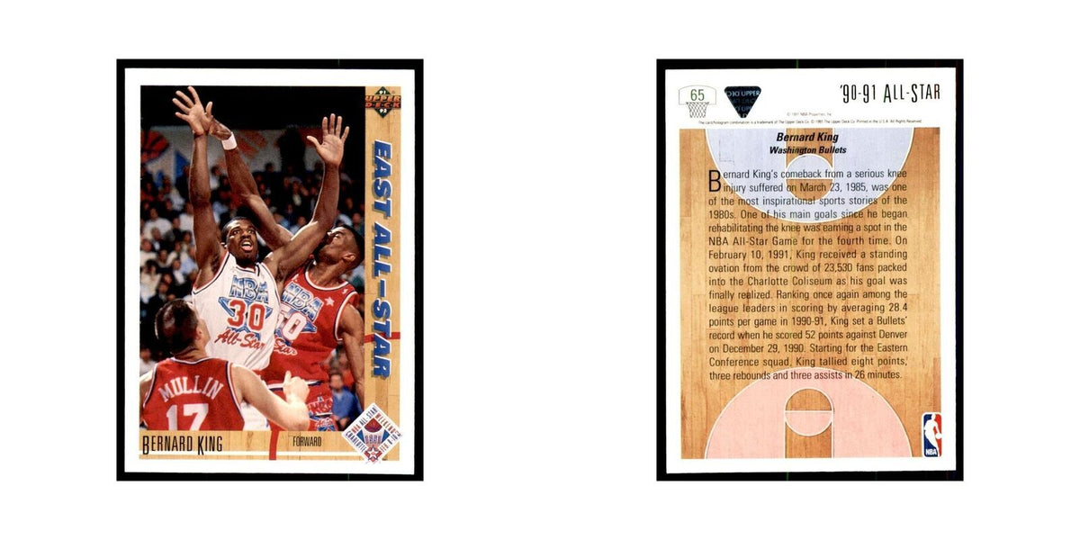 1991 Upper Deck Bernard King Basketball Cards #65