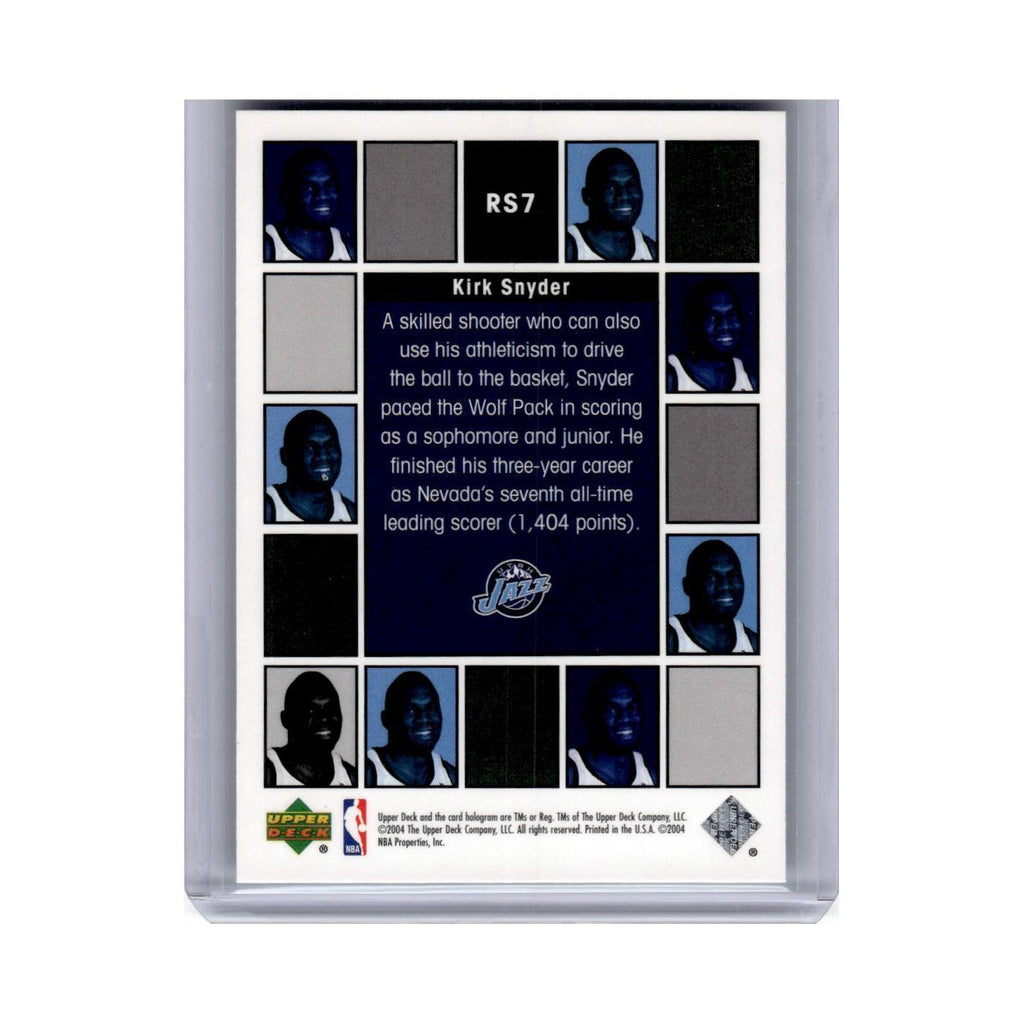 2004 Upper Deck Rookie Scrapbook Kirk Snyder Jazz #RS7