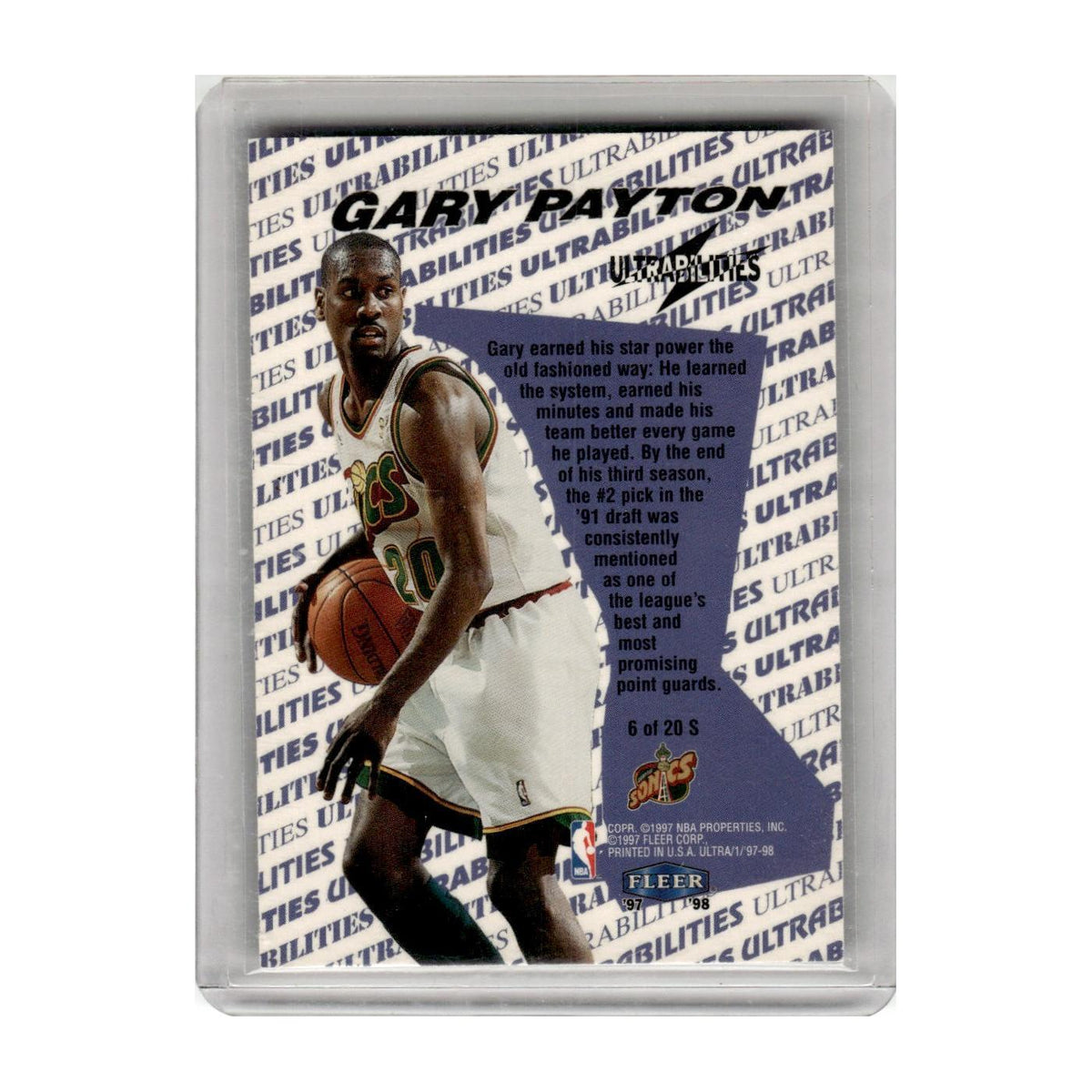 1997 Fleer Ultra Gary Payton Seattle SuperSonics #6S