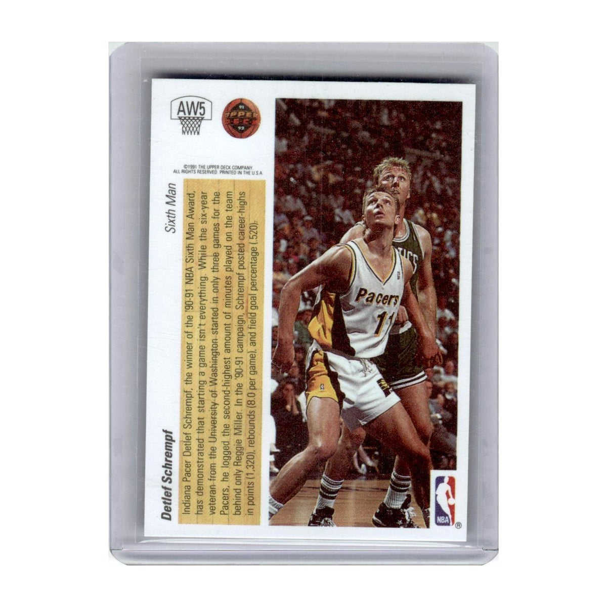 1991 Upper Deck Award Winner Holograms Detlef Schrempf Pacers #AW5