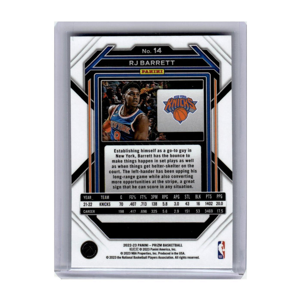 2022 Panini Prizm RJ Barrett Knicks #14