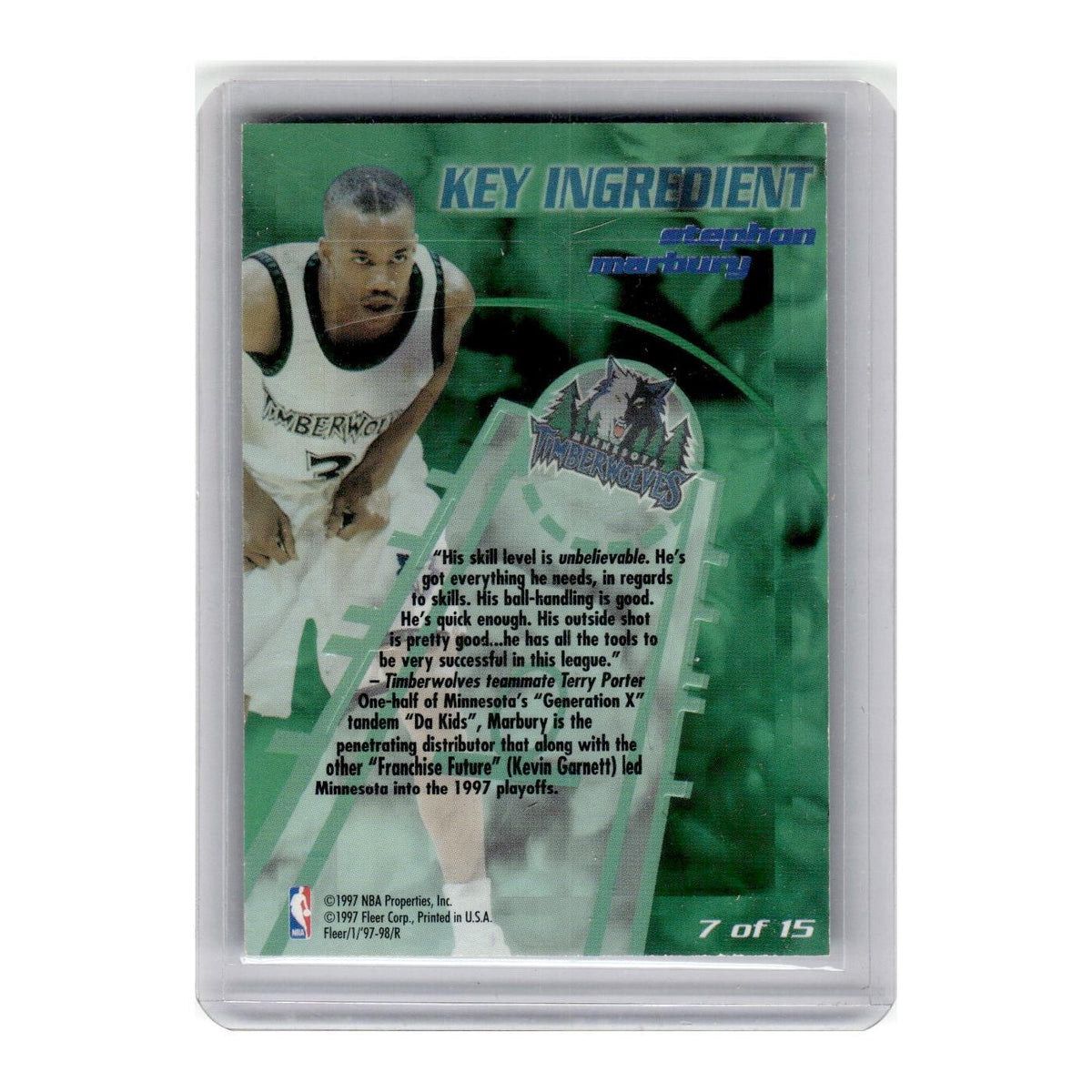 1997 Fleer Stephon Marbury Timberwolves #7
