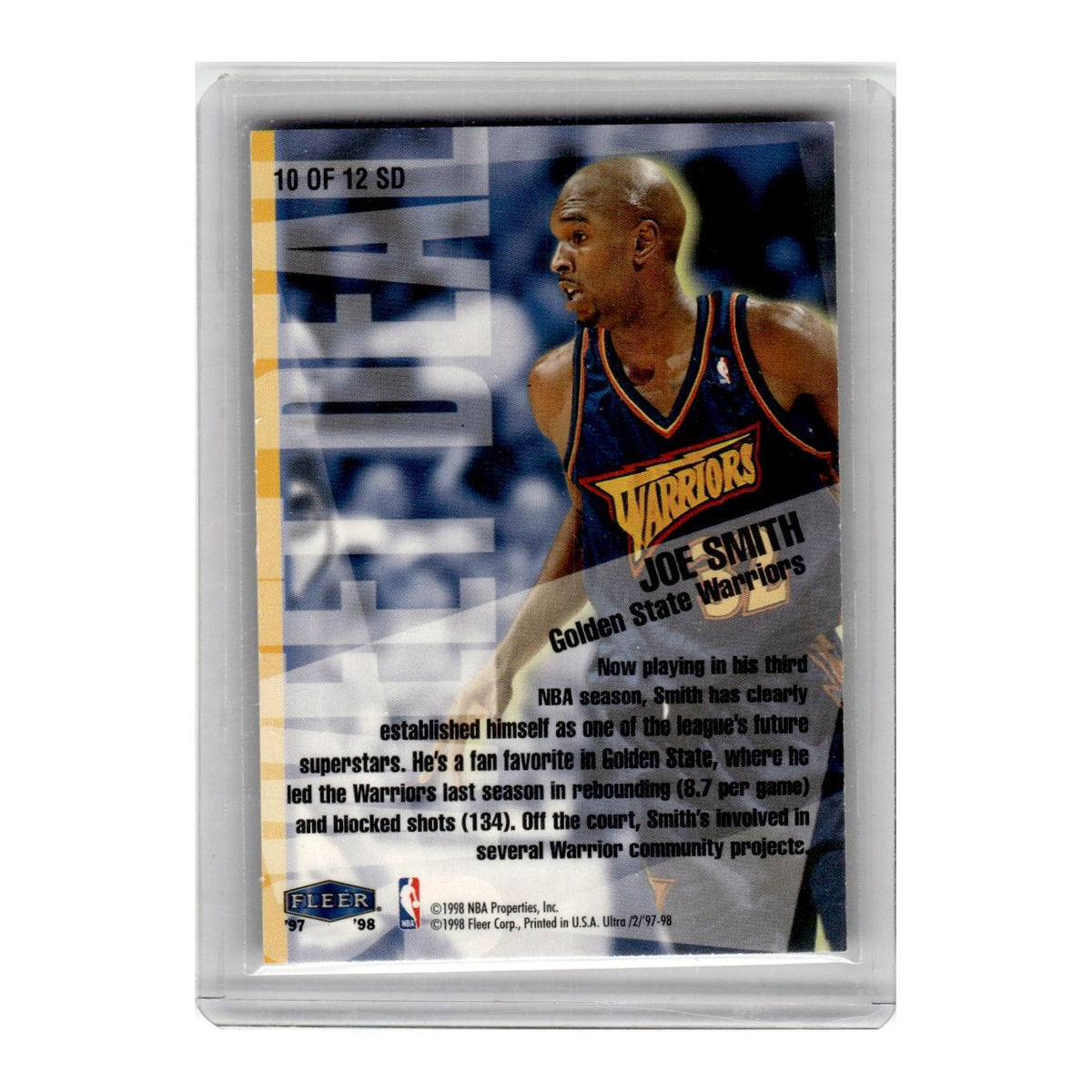 1997 Fleer Ultra Joe Smith Golden State Warriors #10SD