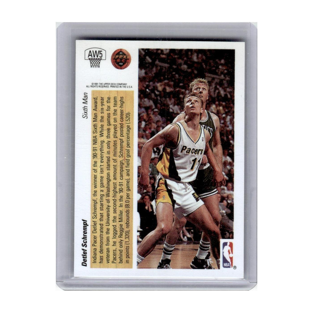 1991 Upper Deck Award Winner Holograms Detlef Schrempf Pacers #AW5
