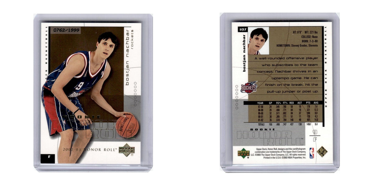 2002 Upper Deck Honor Roll Bostjan Nachbar /1999 Rockets #107